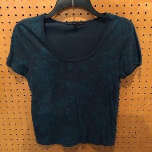 Urban Outfitters Truly Madly Deeply Green and Blue Floral Crop Top Tee Shirt